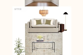 create mood board, room layout and shopping list