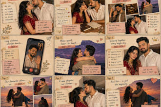 create a personalized love story comic or custom illustration
