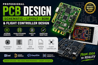 design pcb layout schematic and bom for prototypes and flight controllers