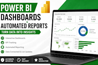 create power bi dashboard, tableau, automated reports for data visualization