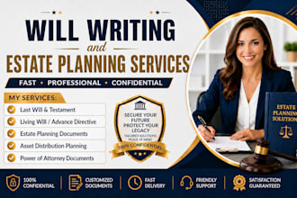 create a legally binding will, living will and estate plan fast