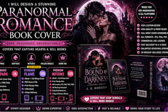 design a stunning paranormal romance book cover for your novel