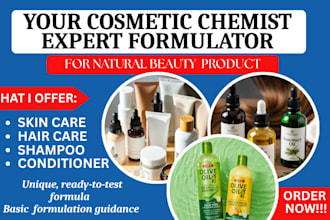 formulate organic and commercial haircare formulations