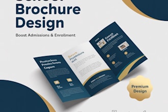 design a professional school brochure for student admissions