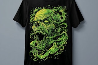 create t shirt illustration horror theme