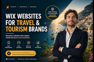 build luxury travel agency website, tourism website, booking website with wix