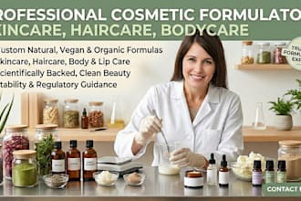 develop custom natural, vegan and organic cosmetic formulations