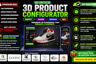 build interactive 3d product configurator for shopify with zakeke and kickflip