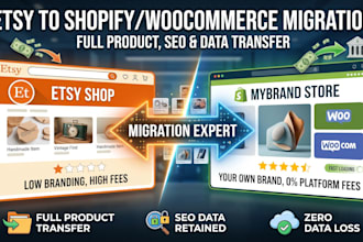 migrate your etsy shop to a professional shopify or woocommerce store