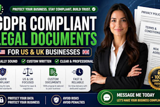 draft gdpr compliant privacy policy and website legal documents UK USA