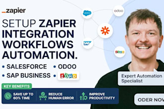 setup zapier integration workflows automation salesforce odoo sap business zoho