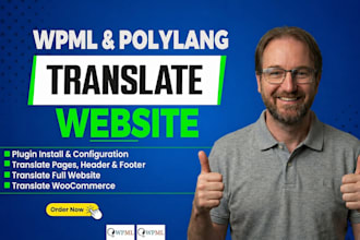 create a professional wpml multilingual website,  polylang wordpress translation