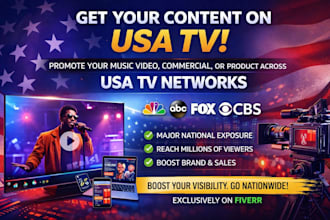 promote your music video, commercial, or product across USA TV networks