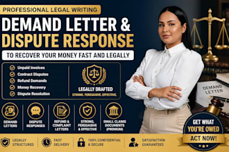 write demand letter and dispute response to recover money fast and legally