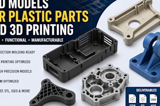 do 3d cad design  injection molding cad models for plastic parts and 3d printing