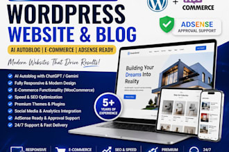 design, build and redesign wordpress blog with ai autoblog and adsense