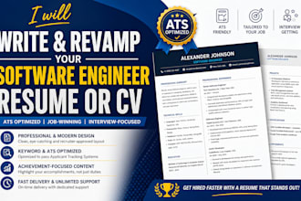 write ats software engineer resume, CV, linkedin optimization