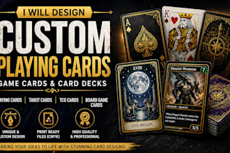design custom playing cards, game cards, tarot decks, and tcg cards