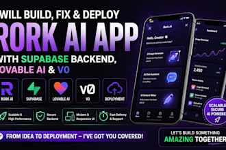 build, fix and deploy rork ai app with supabase backend, lovable ai and v0