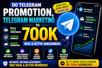 telegram group promotion, to 700k real telegram users, telegram group marketing