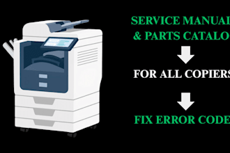 provide service manuals and troubleshooting for photocopiers and printers
