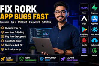 fix rork app bugs, supabase backend and deployment issues