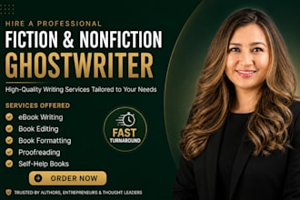 provide professional fiction and nonfiction ghostwriting