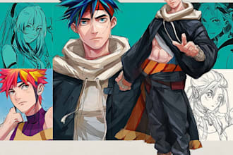 make illustration in anime or manga and japanese anime