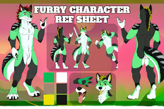 design furry reference sheet, fursona character nsfw furry art, anthro ref sheet