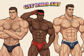 draw gay bara gay couples bara nsfw bara illustration sexy male yaoi ocs anime