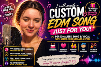 sing a custom song, birthday song, personalized song, edm vocals or special song
