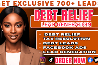 exclusive USA debt relief leads facebook ads, tax resolution leads, video