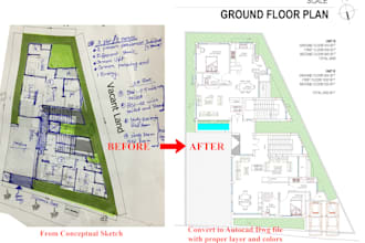 convert your sketch, pdf, image or ideas to autocad dwg