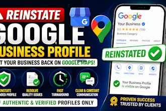 reinstate gmb and fix suspended google my business profile and listing