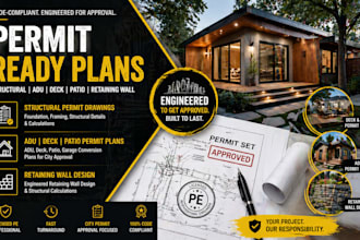 do structural permit drawings, adu deck patio permit plans,retaining wall design