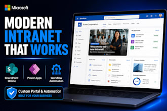 develop sharepoint online intranet portal with powerapps and workflow automation