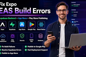 fix expo eas build errors, publish app and supabase error fix