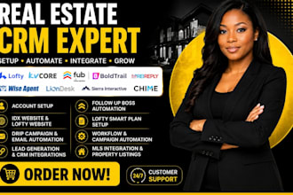 setup lofty CRM, kvcore,rei reply, boldtrail, follow up boss and idx website