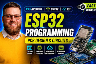 code arduino project, program esp32, do electronic circuit and create pcb design