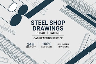 steel shop drawings rebar detailing bar bending schedule cad drafting service