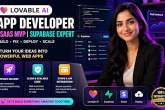 build lovable ai apps, saas mvp, supabase web app or fix bugs
