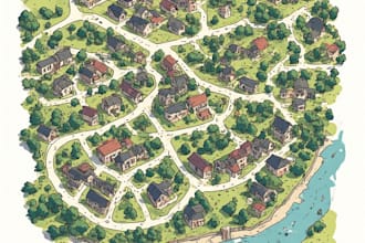 design a professional flat linear vector map