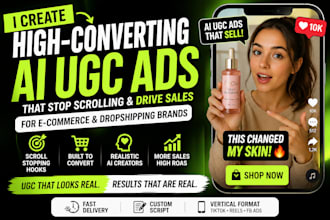 create high converting ai ugc ads for  e commerce, dropshipping brands that sell
