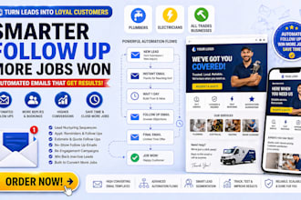 create lead follow up email automation for plumbers electricians trades business