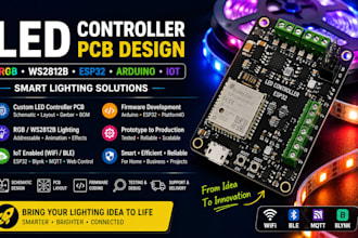 design led controller pcb, rgb ws2812b,esp32 lighting system arduino iot