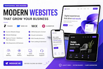 modern web design or redesign with framer, webflow, wix and elementor