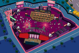 design custom 3d event map for festivals, fairs, and large scale venues