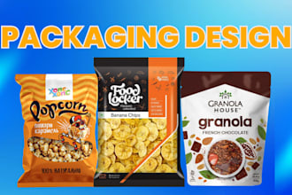 design coffee, snack and food, standup pouch packaging that sells your brand