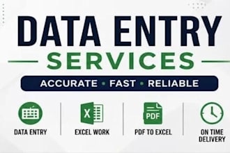 do data entry, typing and PDF to excel conversion