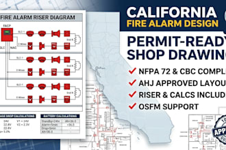 design permit ready california fire alarm shop drawings and nfpa 72 cad layouts